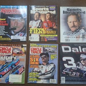 Lot of 6 NASCAR / Dale Earnhardt & Racing Magazines —Very Good Vintage Condition